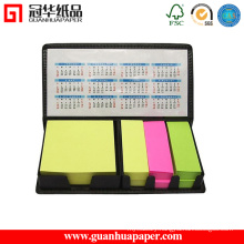 Neon Color Printed Sticky Note Pad with PU Holder